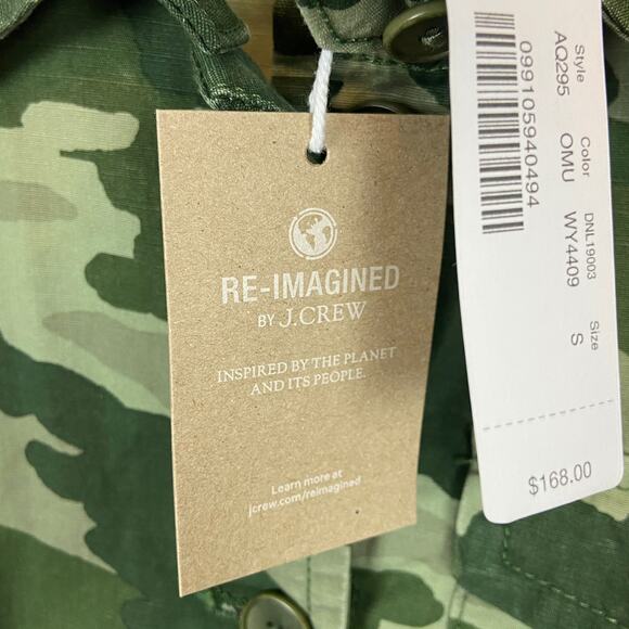 J. Crew Camouflage Garment Dyed Lightweight Shacket In Green Size Small - Picture 7 of 14